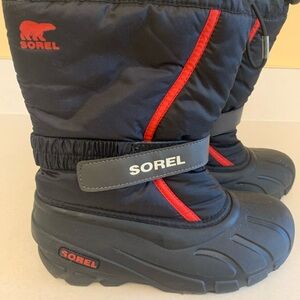 Sorel Black and Red Snow Boots